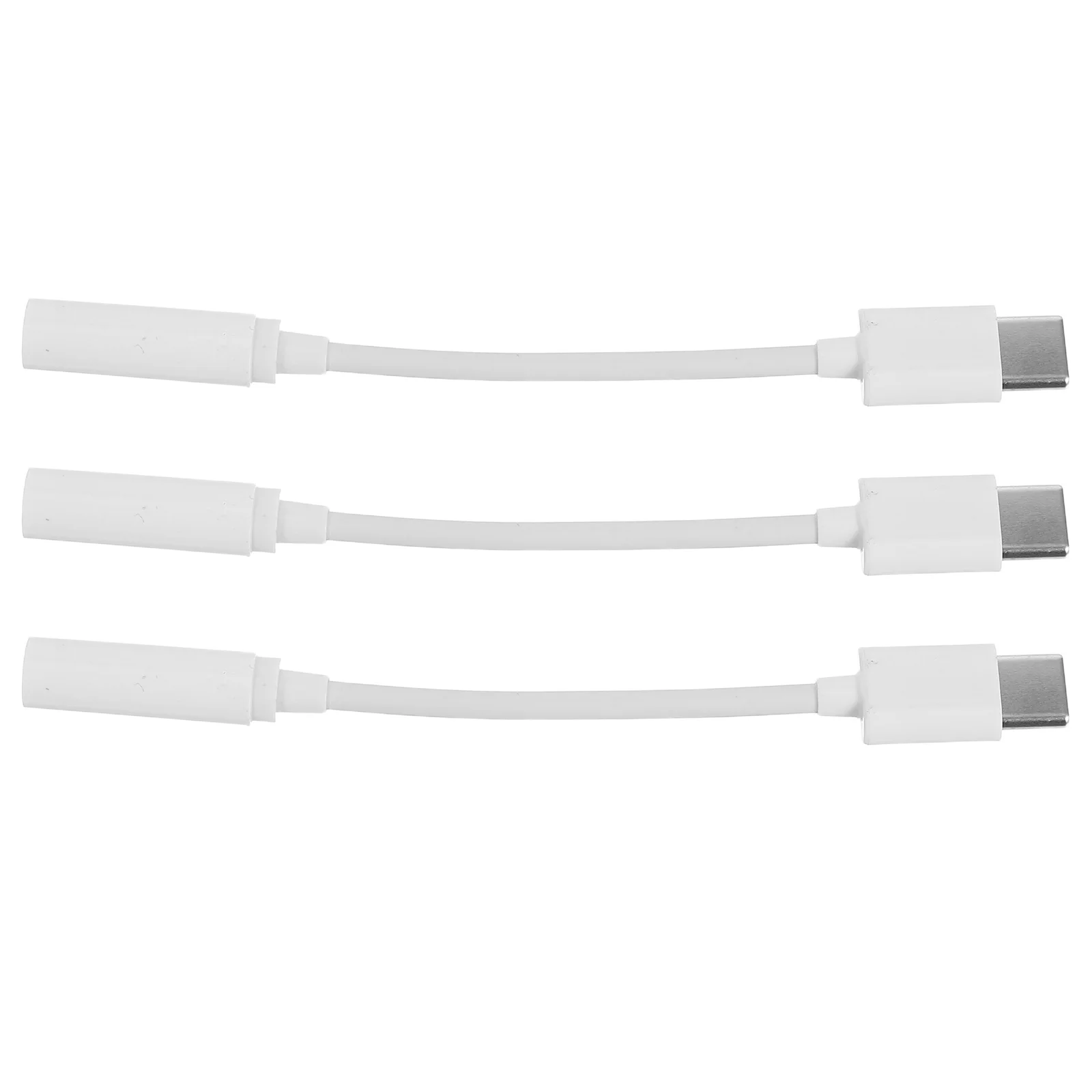 

3 pcs to 3.5mm Headphone Jack Type C To 3.5Mm Adapter USB Cable Compatible White Durable For Phones Tablets PC