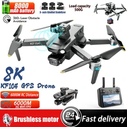 NOWY KF104 MAX-S GPS Drone 8K Profesjonalny 3-osiowy gimbal Omijanie przeszkód 6KM EIS Drony z kamerą Składane zdalnie sterowane zabawki quadkopte