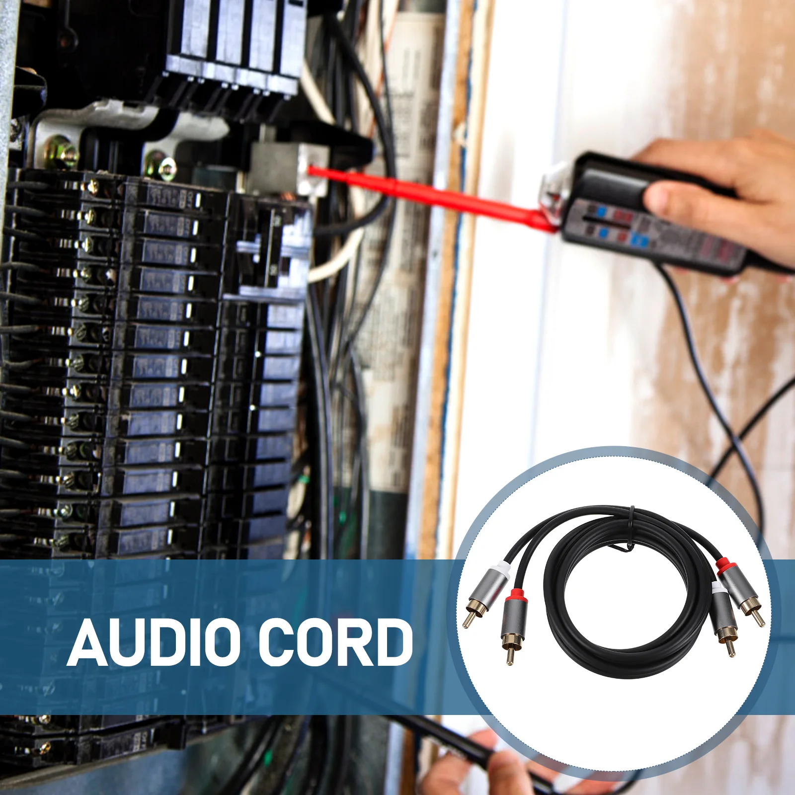 

Bass Stereo Subwoofer Cable Audio Video Cable Auxiliary Cord Speaker Cables Stainless Steel Shell Copper Core PVC Insulated