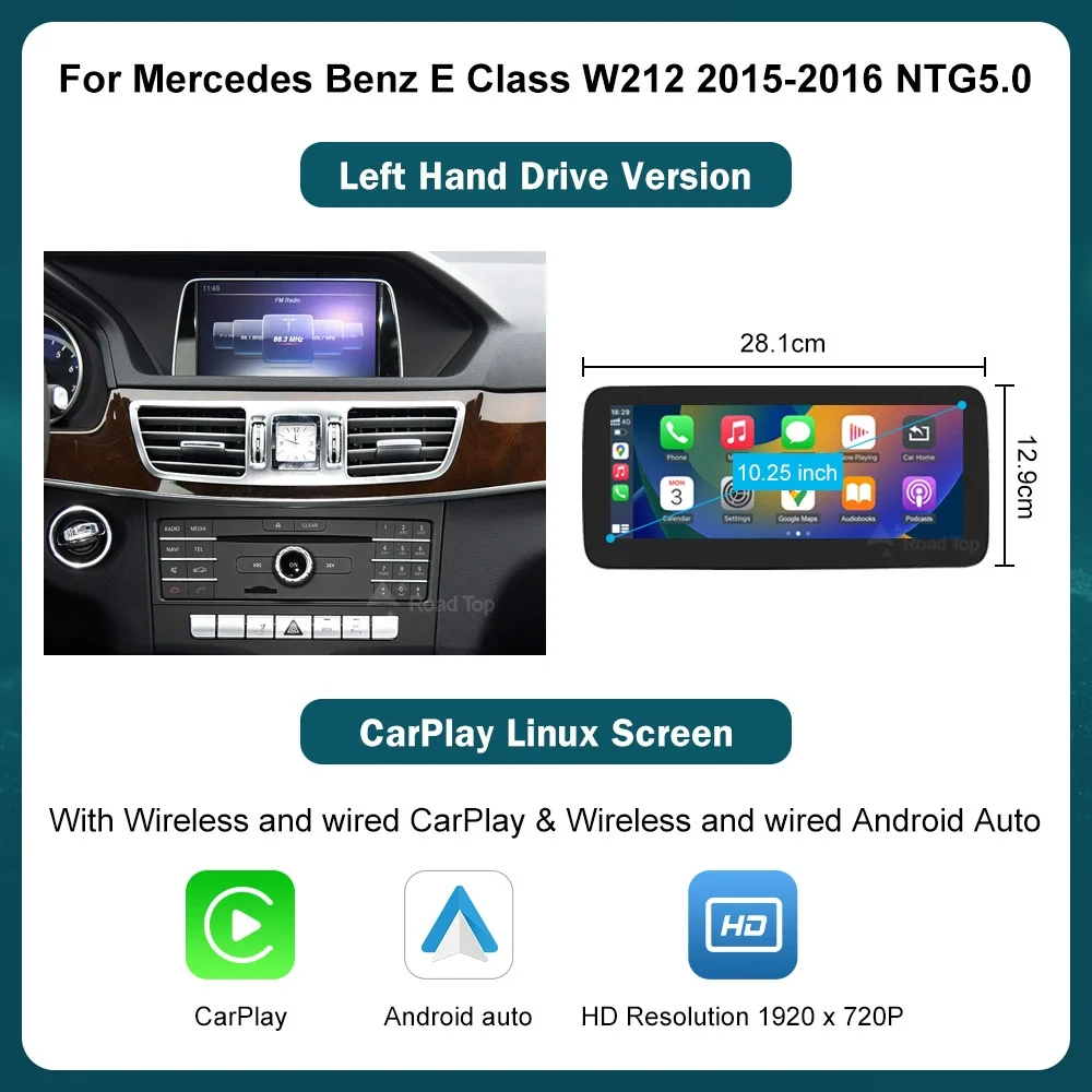 Mercedes Benz GLK Class X204 X253 Car Multimedia GPS Screen NTG4.5/ 5.0 CarPlay Function 8GB RAM USB SD Card FM Transmitter