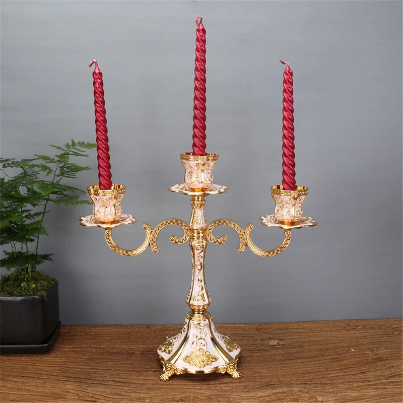 Luxury Gold Candle Holders Tabletop Stand Candlestick Wedding Centerpieces Candelabra For Home Party Decoration Candelabrum