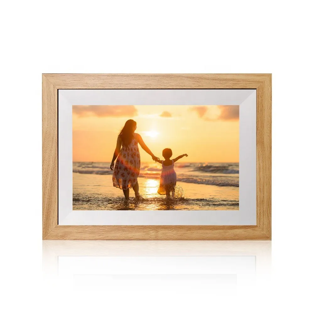 

Frameo Smart Wi-Fi цифровая фоторамка 10,1-дюймовый деревянный цифровой фотоальбом 1280*800 Ips 1 + 32 ГБ памяти