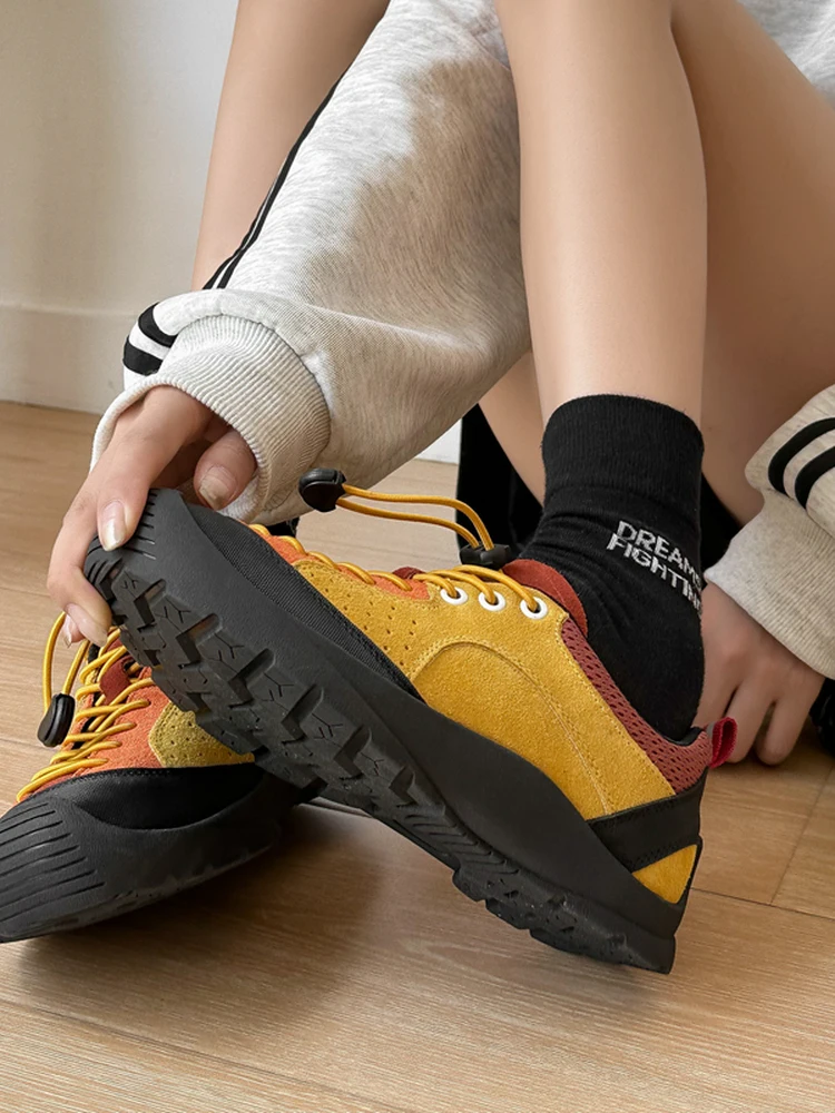 

Outdoor Climbing oes Women's Casual Spor Leather Hiking oes 2025 New Sle Versatile Soft Bot Walking oes