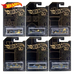 Original Hot Wheels Car Accessories 50th Anniversary Black Gold Limited Edition Alloy 1/64 Toys for Boys Collector's Collection