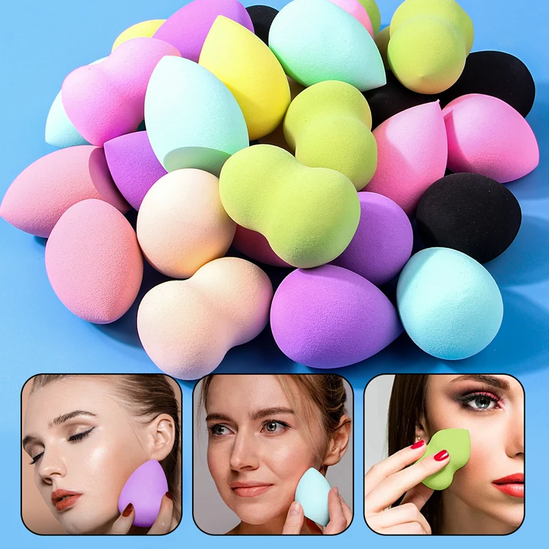 Medium Size Beauty Sponge 15/25/30 Pieces, Random Color and Shape, Foundation Mixing Beauty Sponge, Liquid, Cream and Powde