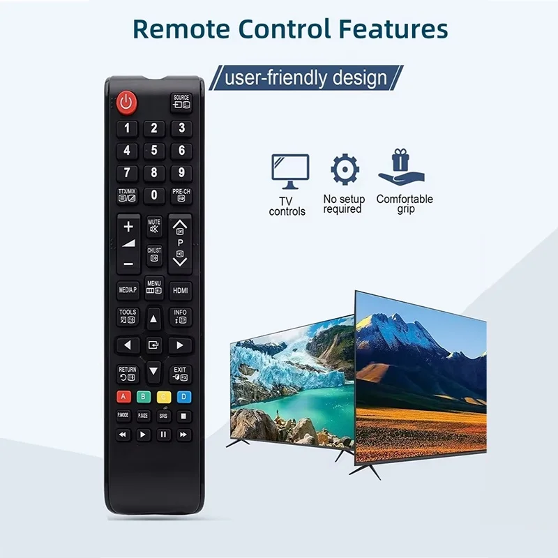 Control remoto de TV AA59-00786A, controlador de canales con agarre cómodo para UN55F6800 F6800 F6700, Kit de herramientas de control remoto para entretenimiento familiar