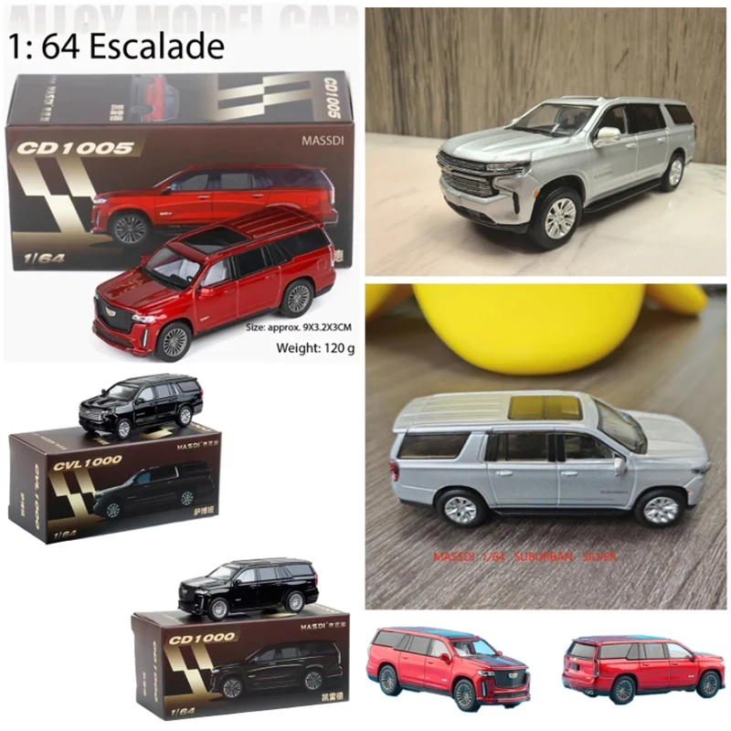 MASSDI Alloy 1/64 CD1000 CD1005 Escalade/CVL1000 Suburban SUV Car Model LAND CRUISER LC300/SCN1106/1110 Tow Truck Holiday Gifts