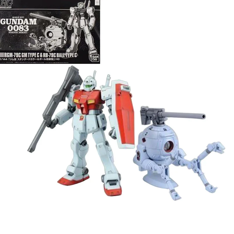 Figura de acción de Gundam Gunpla para niños, modelo ensamblado Original, genuino, 1/144, HGUC, GM Ball, tipo C, traje móvil, regalo