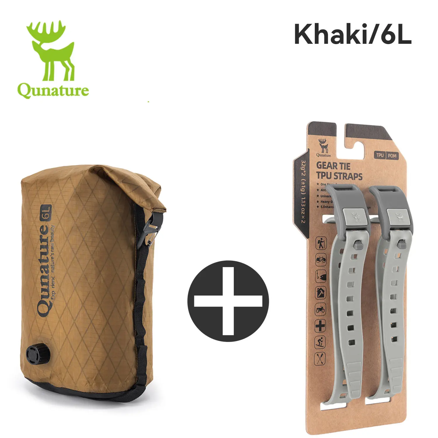 

Qunature 6L Bikepacking Waterproof Compression Sack Outdoor Cycling Tie-Down Straps Luggage Cargo Straps Cage Straps Cycling