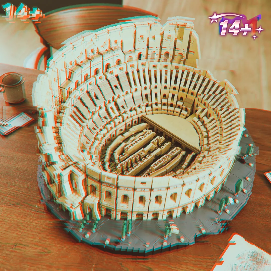 9036pcs History Architecture Ancient Roman landmark Giant Amphitheatre Ancient  Arena Building Blocks Model Toy Christmas Gifts