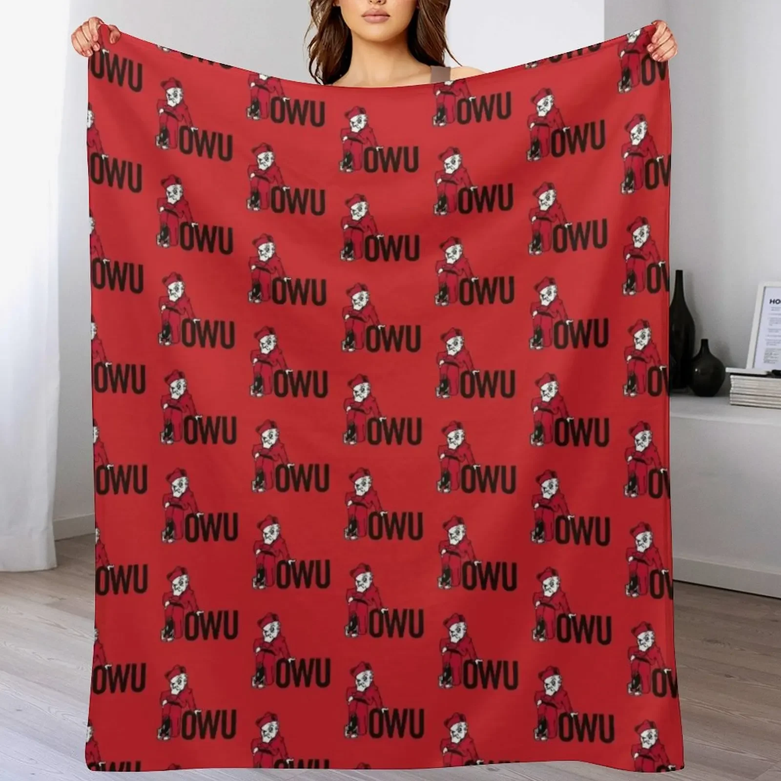 Team-of-Ohio-Wesleyan-Battling-Bishops Throw Blanket Retros Plush Luxury Thicken Blankets