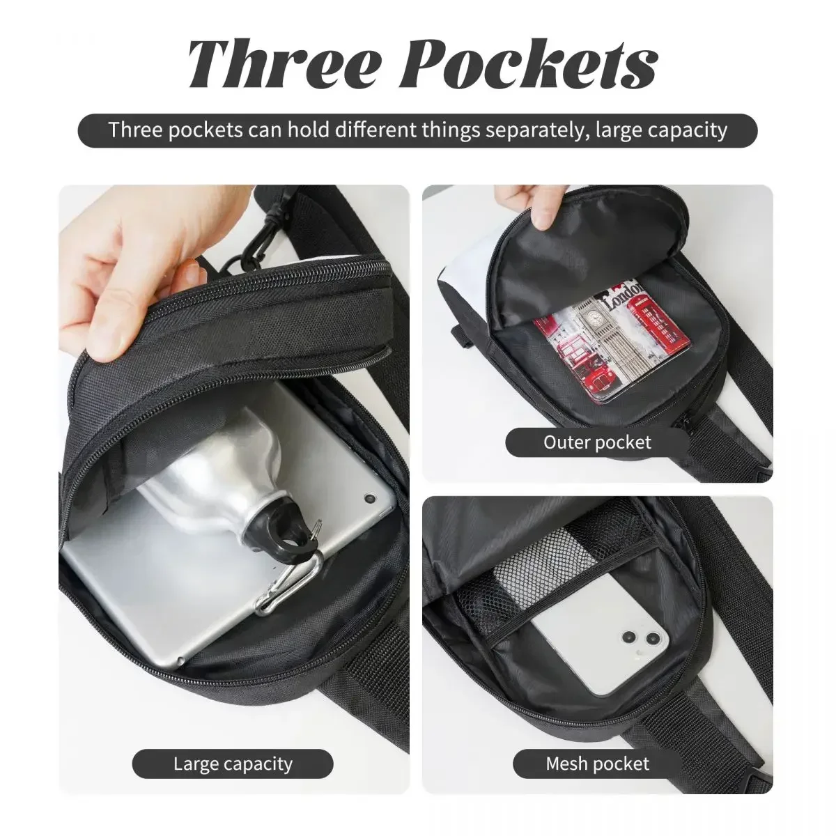 حقيبة ظهر Joey Logano 22 Crossbody Sling حقيبة كتف بحمالة صدر قابلة للتعديل للسفر والمشي لمسافات طويلة في الهواء الطلق للنساء والرجال