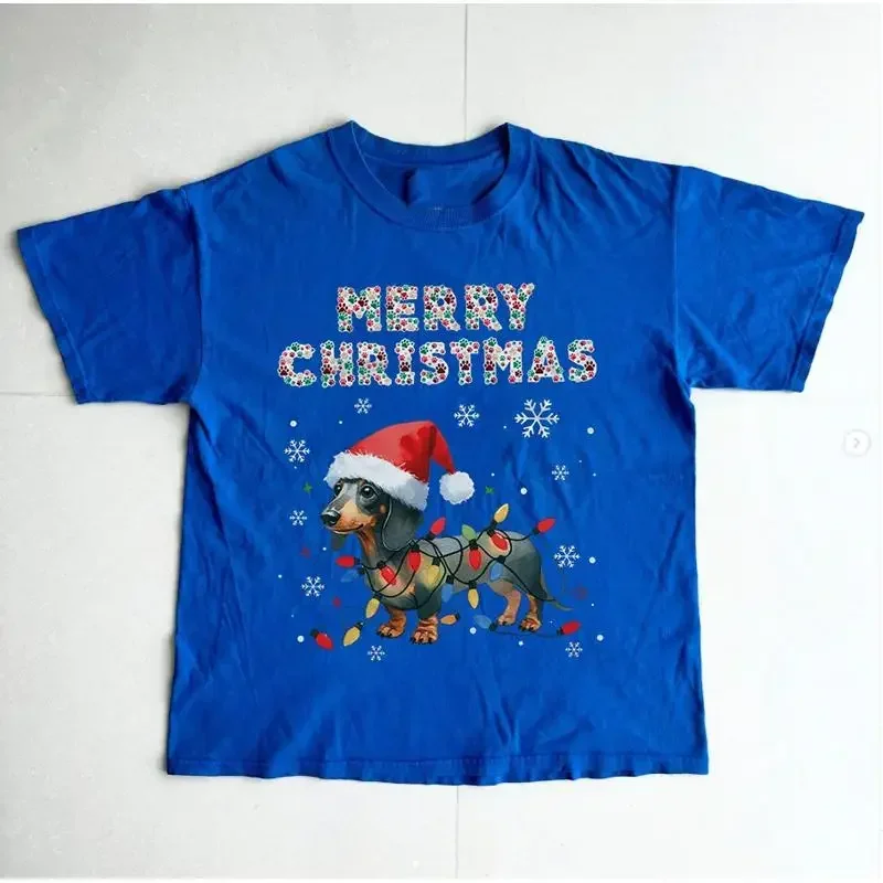 Snowflake Merry Christmas Snowflakes Dog Dachshund T Shirt Size S 5Xl