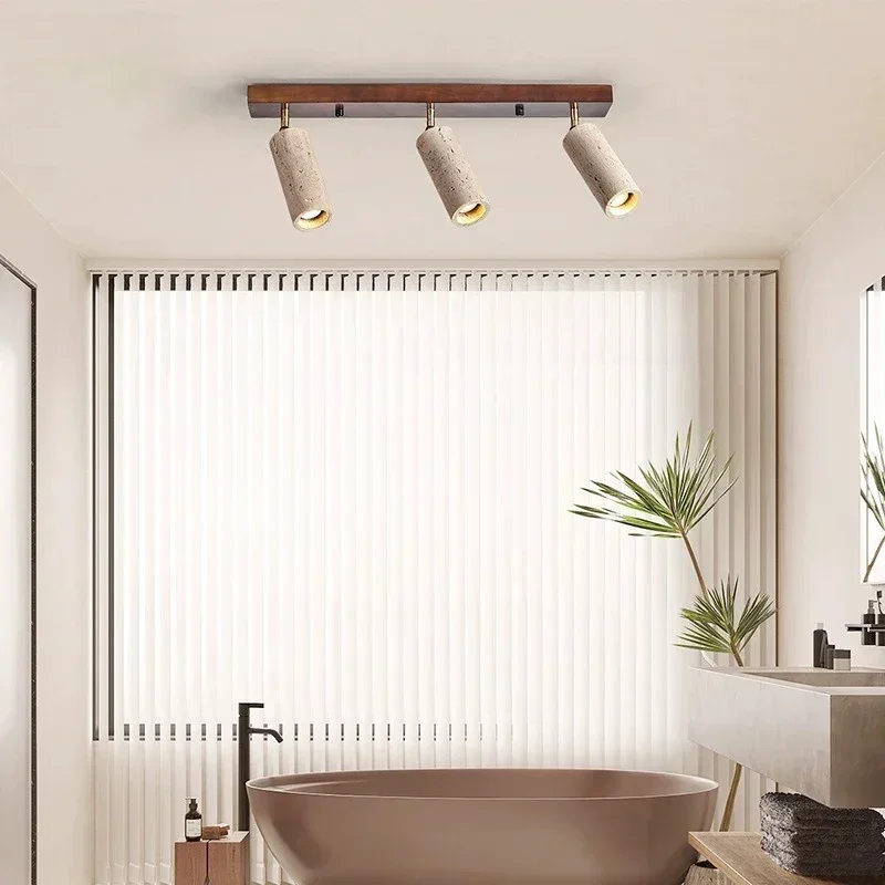 Japanese Style Creative Natural Yellow Cave Stone LED Ceiling Light Living Room Clothing Store Spotlight Decoration Lighting