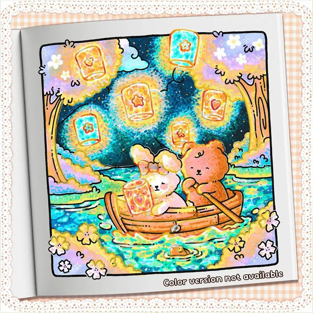 Cute Cartoon Coloring Book Stress Relief Painting Gift Paperback Educational Doodles Book for Adults And Teens