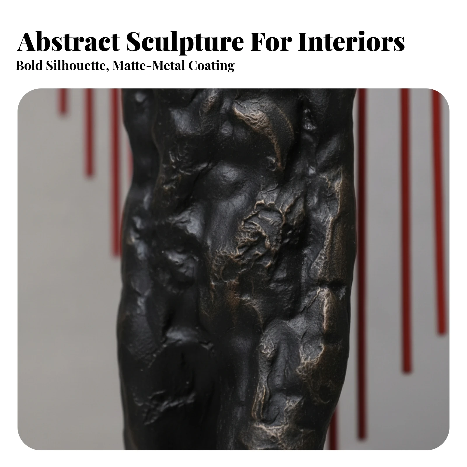 Abstract Human Figure Sculpture Minimalist Human Figure Statue with Base Abstract Metal Statue Decorative Art Textured