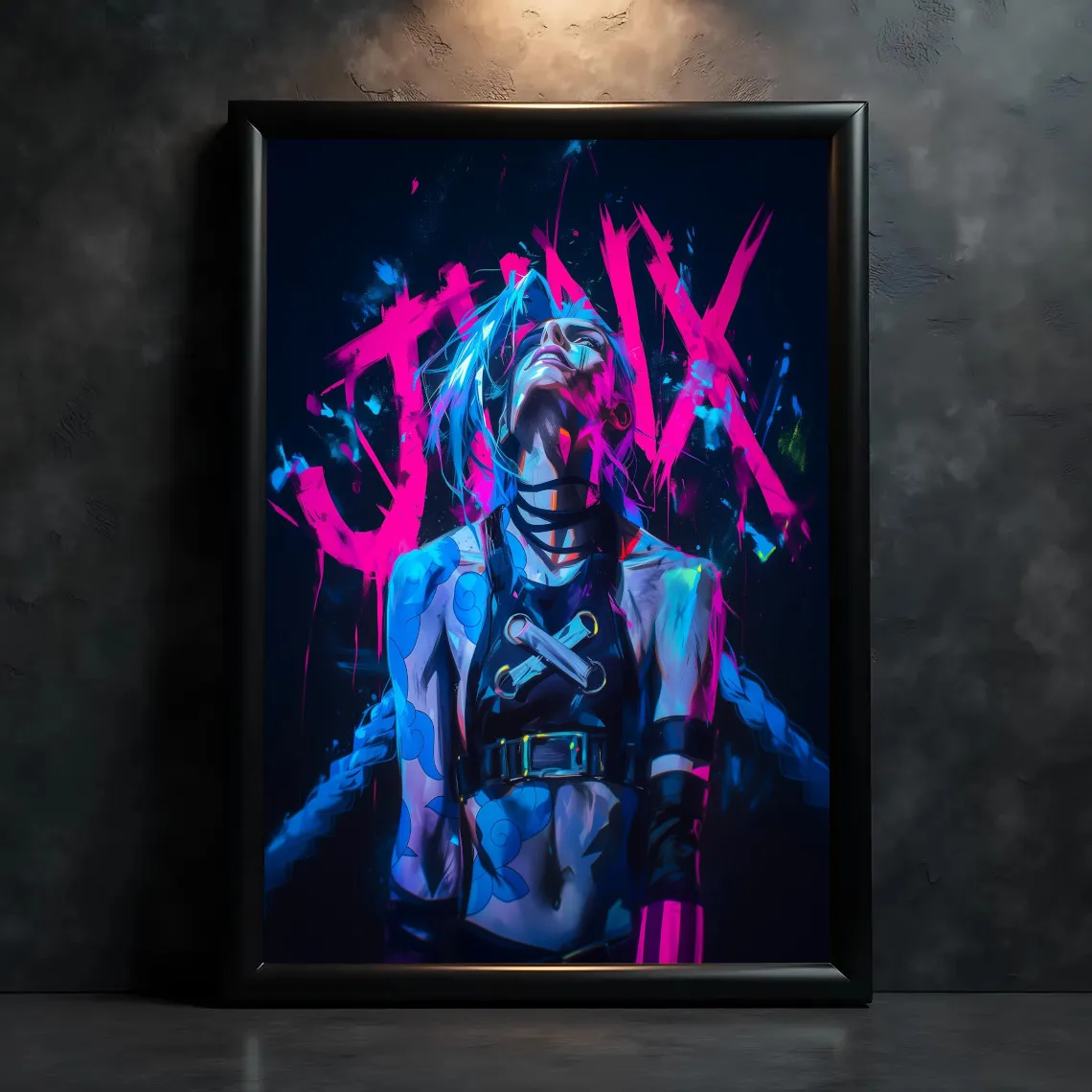 Jinx Arcane LOL Game Wall Art Canvas Painting Posters Pictures Home Decor for Living Room Decorations