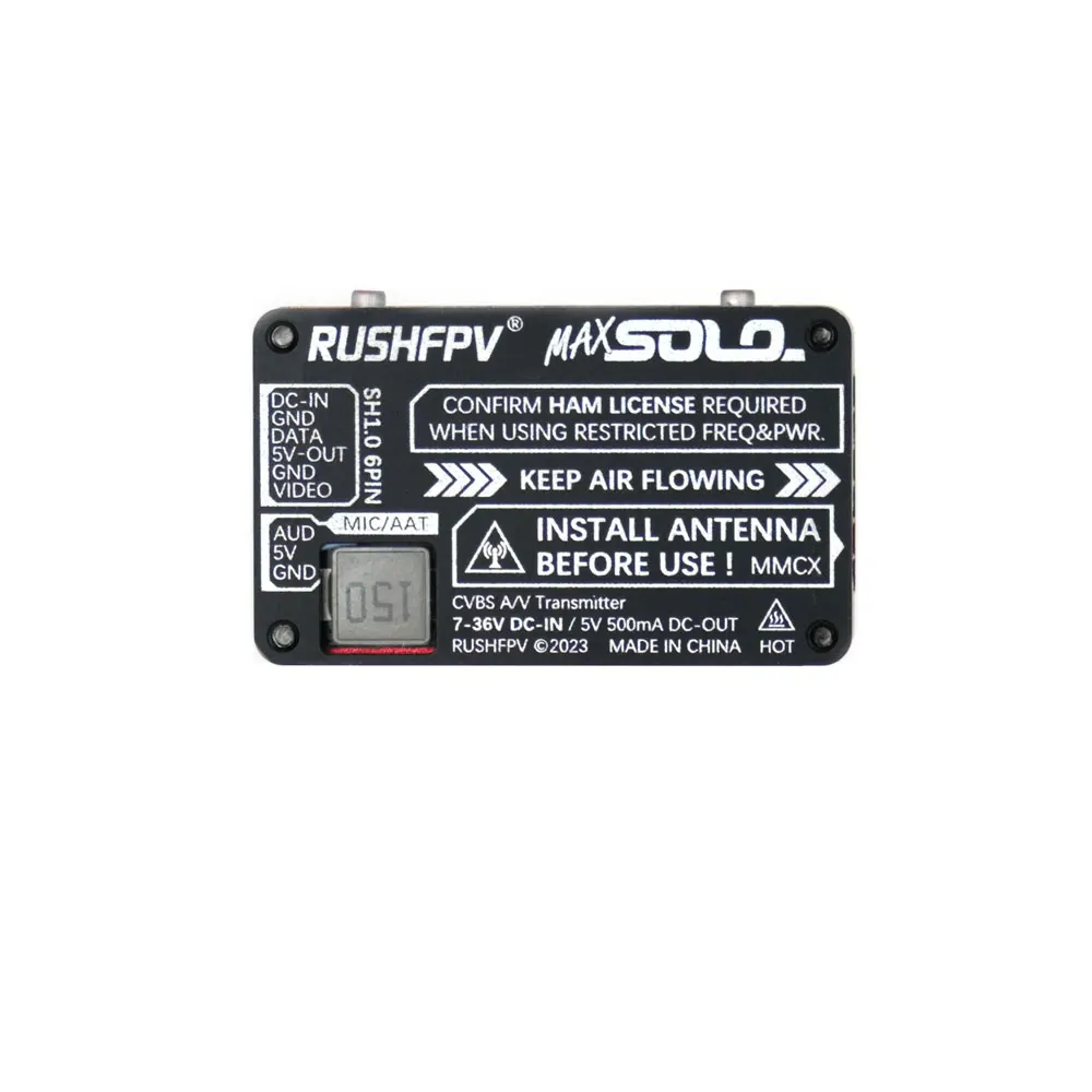 Image 5: RUSHFPV MAX SOLO x-band 4.9G 7-36V VTX 8CH transmetteur vidéo longue portée pour Drone RC FPV avion à voilure fixe