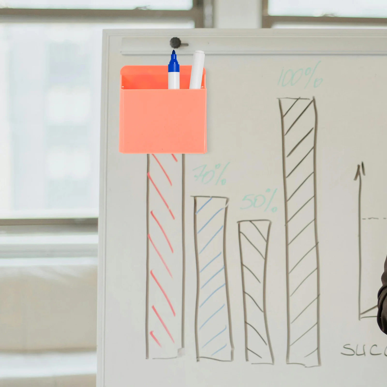 

2pcs Suction Cup Pen Box Glass Whiteboard Accessories Marker Holder Desk Organizer Pencil Case Dry Erase Supplies Storage