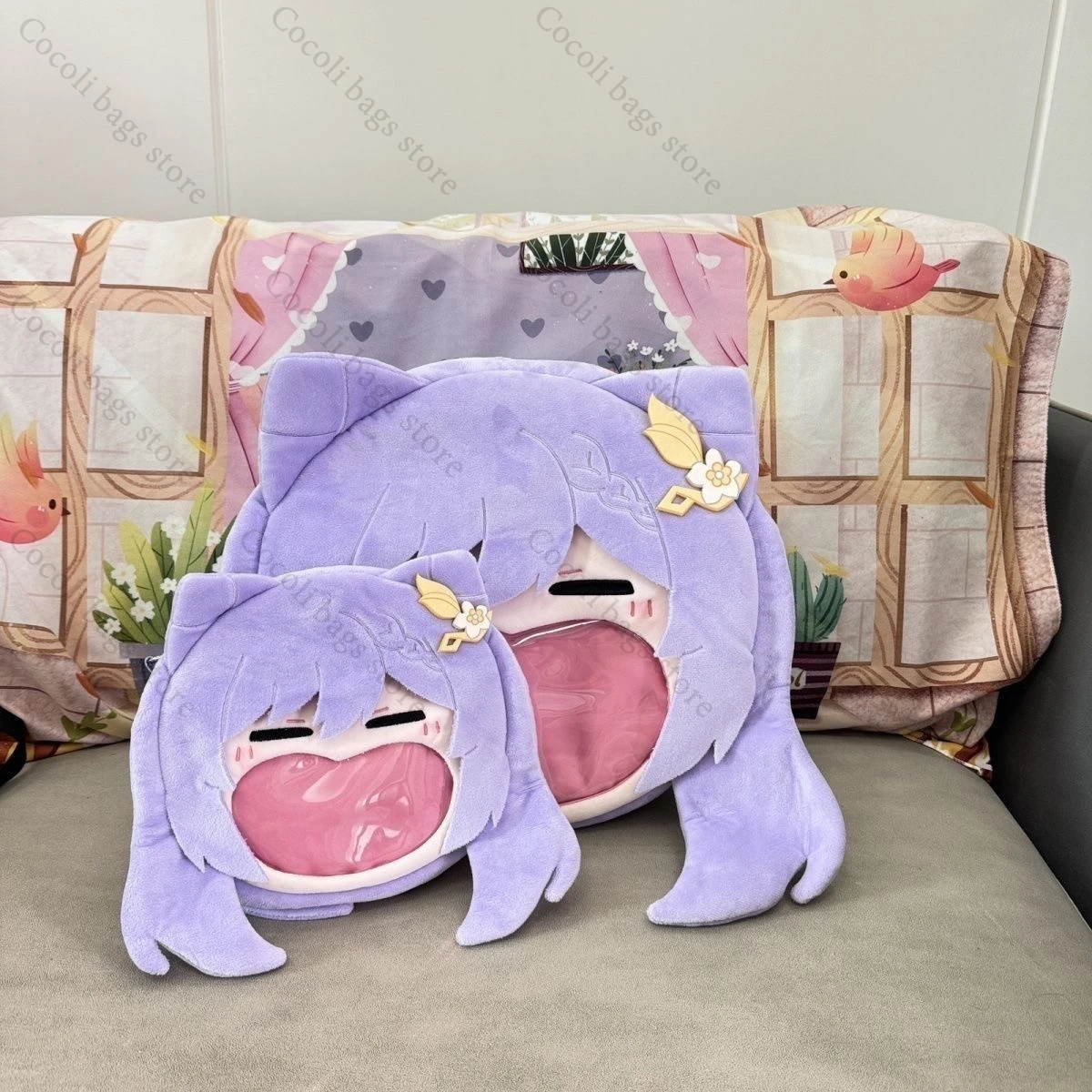 Genshin Impact Keqing Merch Backpack Ita Bag Kawaii Backpack Itabag for Comic Con Cross Bag Men Women's Bag Cute Ita Backpack