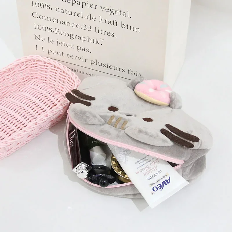 Плюшевые игрушки Pusheen, косметичка для девочек, милые мультяшные пеналы, аниме-сумки большой вместимости, сумки-тоут для девочек