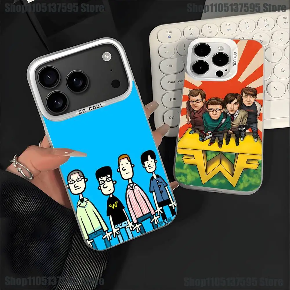 

W-Weezer Band Phone Case For iPhone 17,16,15,14,13,12,11,Pro,XS,Max,Plus,Mini,SE4,E White Matte Shockproof Cover