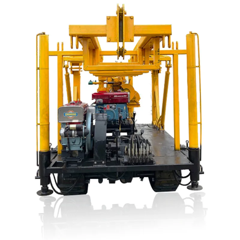 Portable Bore Hole Crawler Water Rock Rig Drilling Machine With Wheel Diesel Engine Hydraulic Rotary Rock Core  Water Well Drill