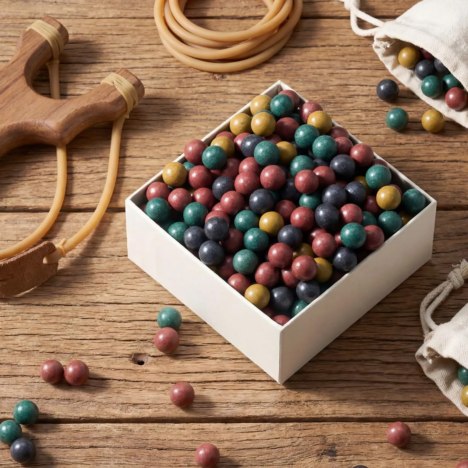 1000/2000pcs Biodegradable Slingshot Bullets 8-9mm Clay Slingshot Balls for Target Training and Hunting