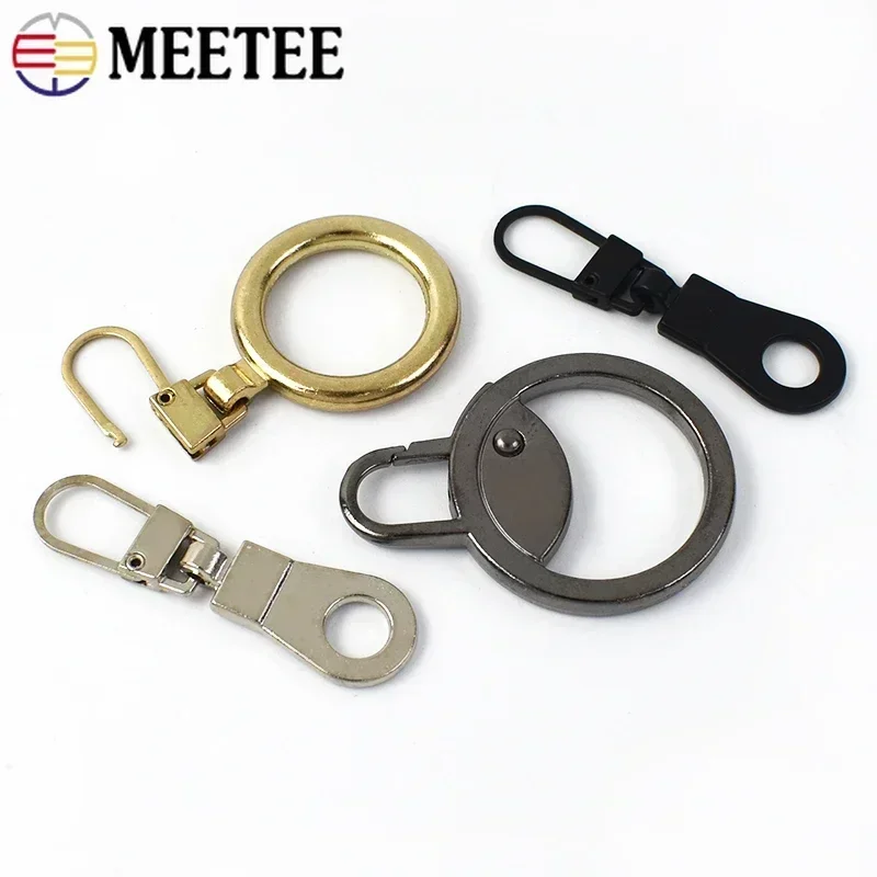 5/10Pcs Meetee Zipper Puller Head Detach O Ring Spring Buckle Zip Handle Clothes Decoration Zippers Slider Luggage Tag Zips Pull image 5