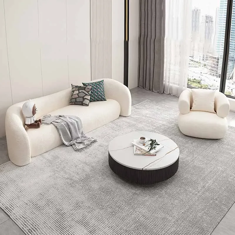 

White Relaxing Living Room Sofas Soft New Arrival Luxury Nordic Floor Lazy Sofa Sectional Modern Divani Da Soggiorno Furniture