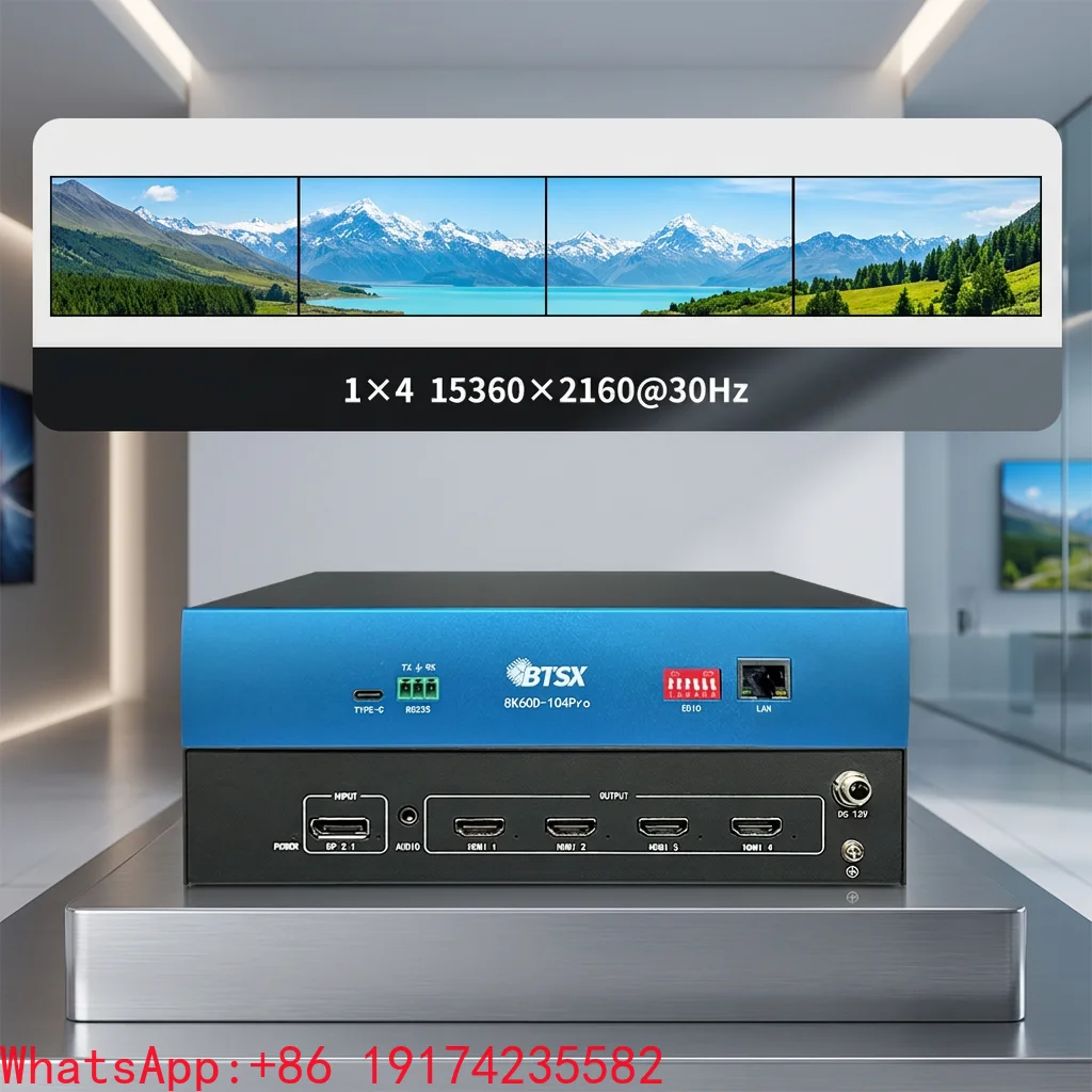 MxN Max 4 Channels 8K Splicing Device RGB444 Color Format 0 Screen Synchronization Offset Museum Display Screen System