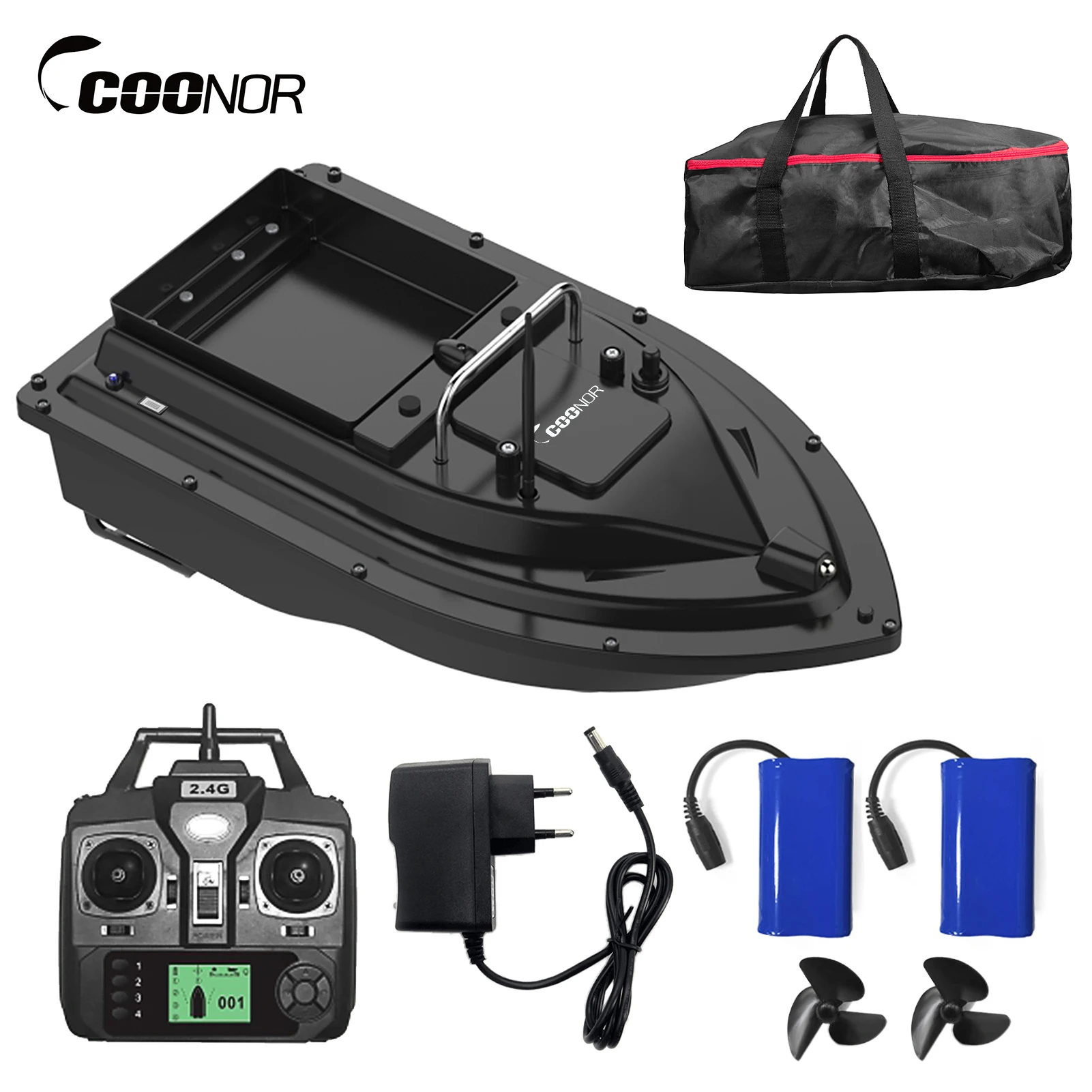 

Coonor GPS Fishing Bait Boat with Large Bait Container Automatic Bait Boat with 400-500M Remote Range Bait Dropper Fishing Tools