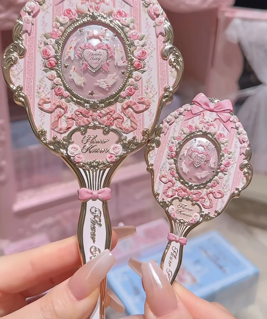 Flower Know Bunny Garde Series Makeup Tools Mini Makeup Mirror Hand-held Moisturizing Lip balm Cosmetic