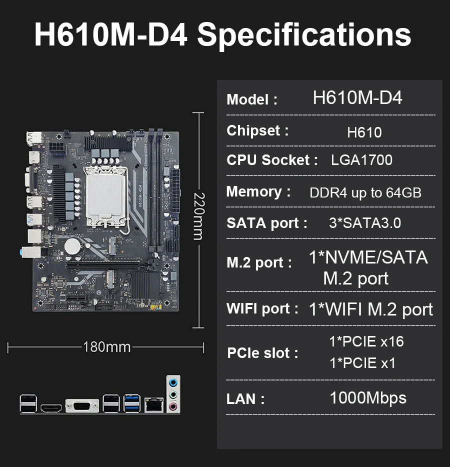 مجموعة اللوحة الأم H610 LGA1700 مع وحدة المعالجة المركزية i3-13100F 2*8GB DDR4 RAM لتقوم بها بنفسك معالج اللوحة الأم لألعاب الكمبيوتر ومجموعة الذاكرة LGA 1700