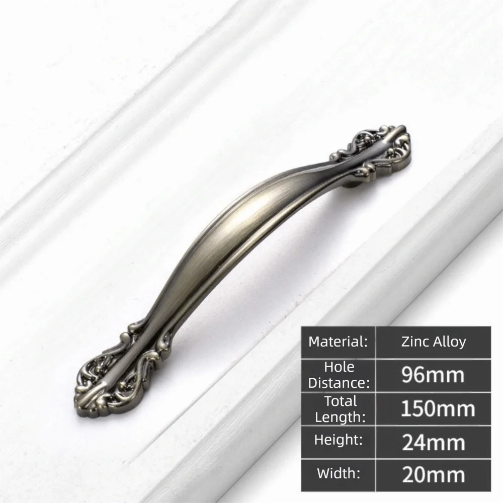 Zinc Alloy Cabinet Handles And Knobs Antique Green Bronze Finish Drawer Pulls European Style Simple Design
