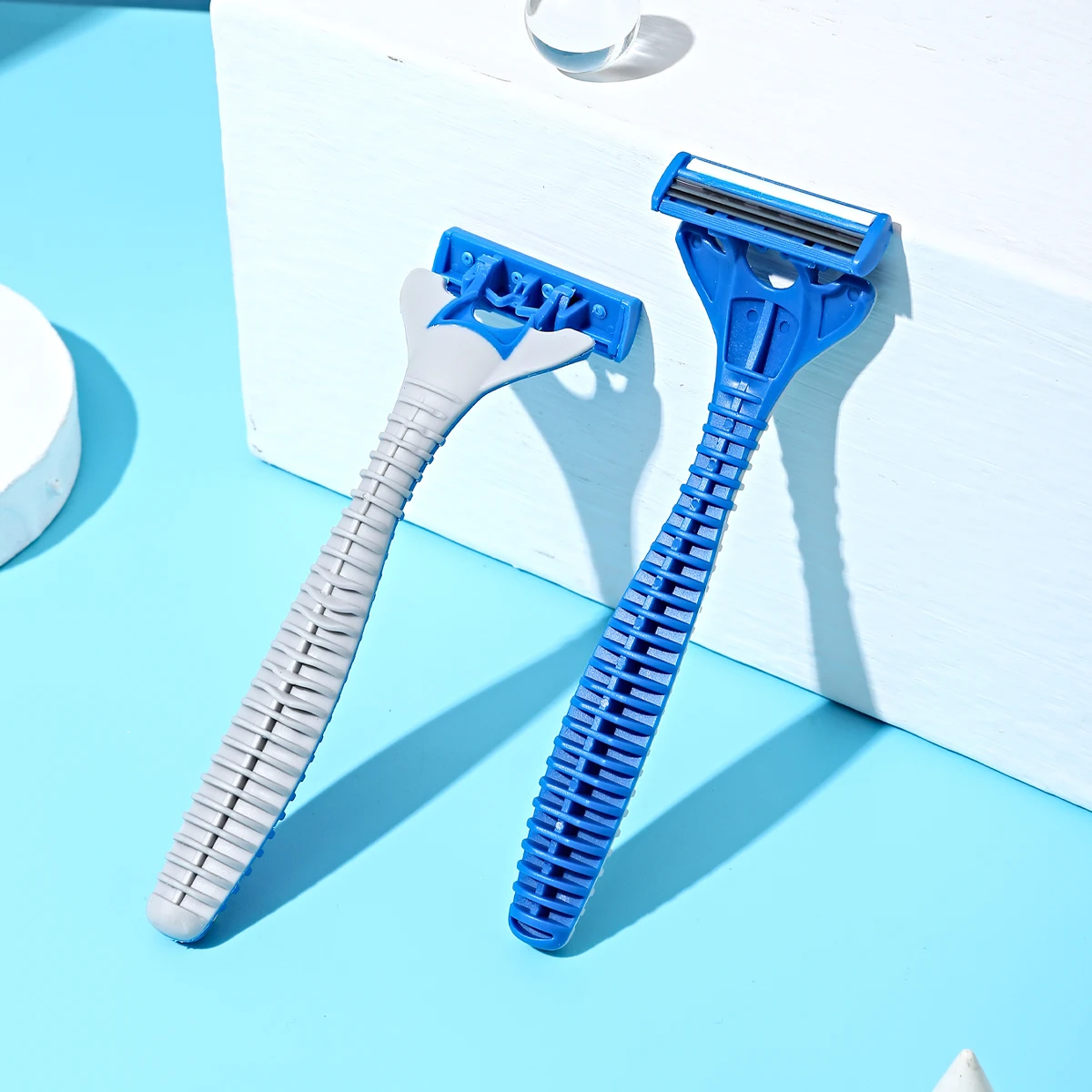 3PCS/Set 3Blades Manual Razor for Women Plastic Rubber Handle Leg Arm Face Down Bikini Hair Shaving Remove Tool 4 Color Choices