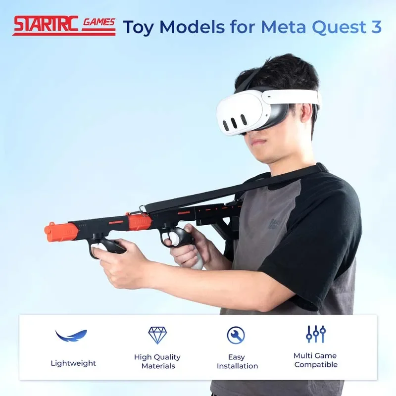 For Meta Quest 3S Gun Stock VR Controller Magnetic Gunstock Stand Enhanced FPS Gaming Experience For Oculus Quest 3 Accessories