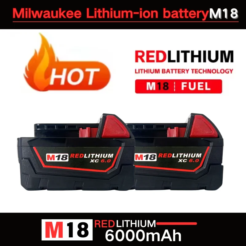 

Battery Milwaukee M18 Original 18V 6.0Ah Replacement Lithium Ion Power Tool Batteries 48-11-1815 48-11-1850 48-11-1860 Z50