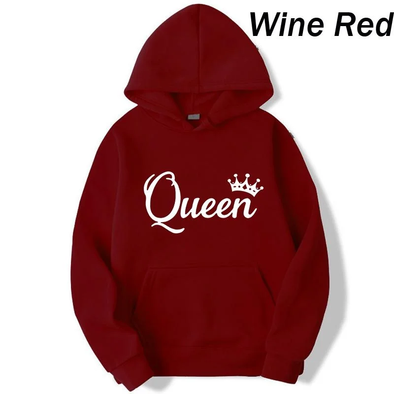 Queen Printed Women's Hoodies Spring Autumn Fashion Hooded Pockets Casual Streetwear Female Sweatshirt S-4XL