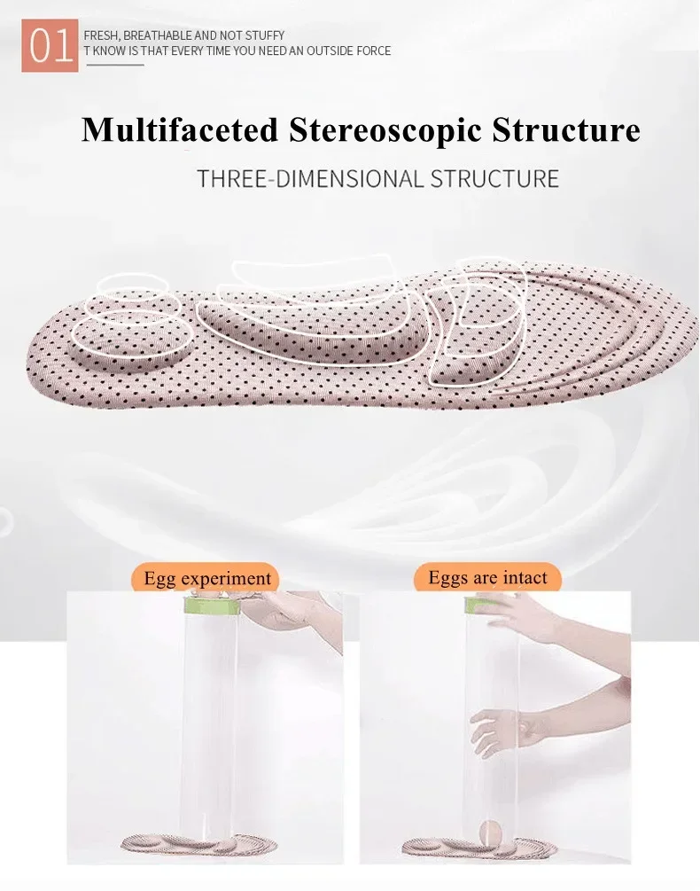 4Pcs 4D Massage Füße Arch Support Plantarfasziitis Einlegesohlen Frauen Männer Laufsport Einlegesohle für Schuh Pads Memory Foam schuh Sohle – Detail 6