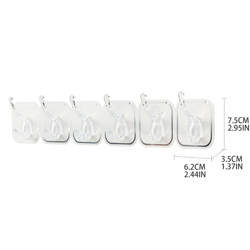 Shelf Self Adhesive Bracket Clip Clear Strong Wall Hooks Heavy Duty Wall Hangers Sticky Hooks for Dropshipping