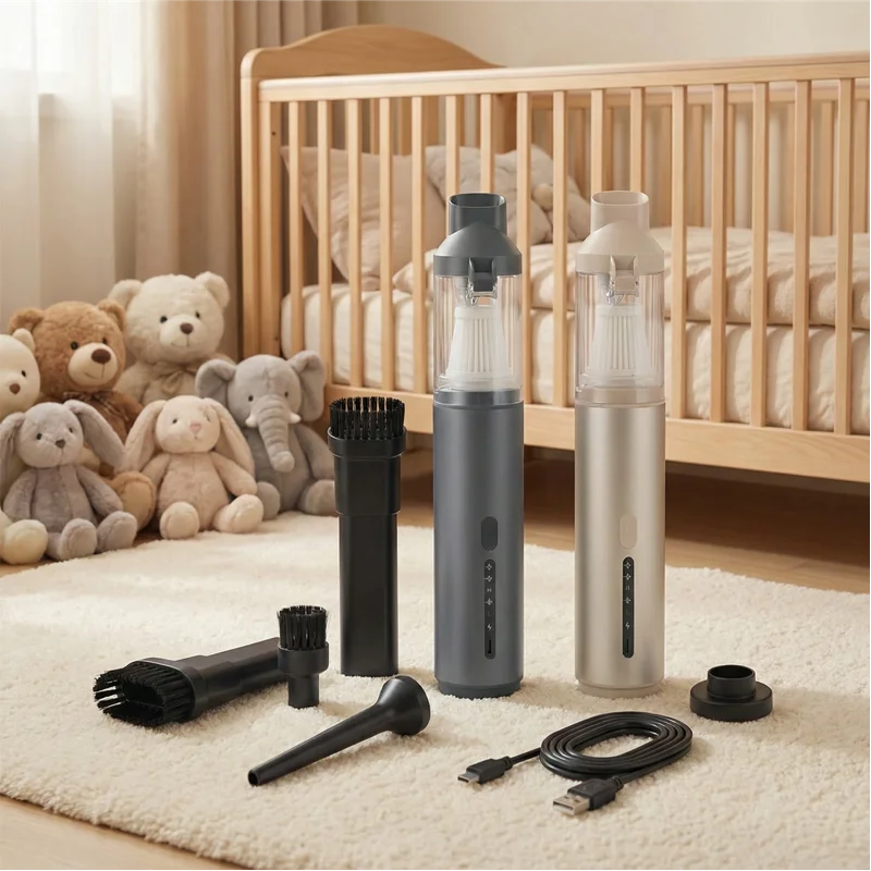 High-Power Lightweight Cordless USB Bagless Vacuum Cleaner With Home & Car Dual Use ABS Material 12V Recharger Included