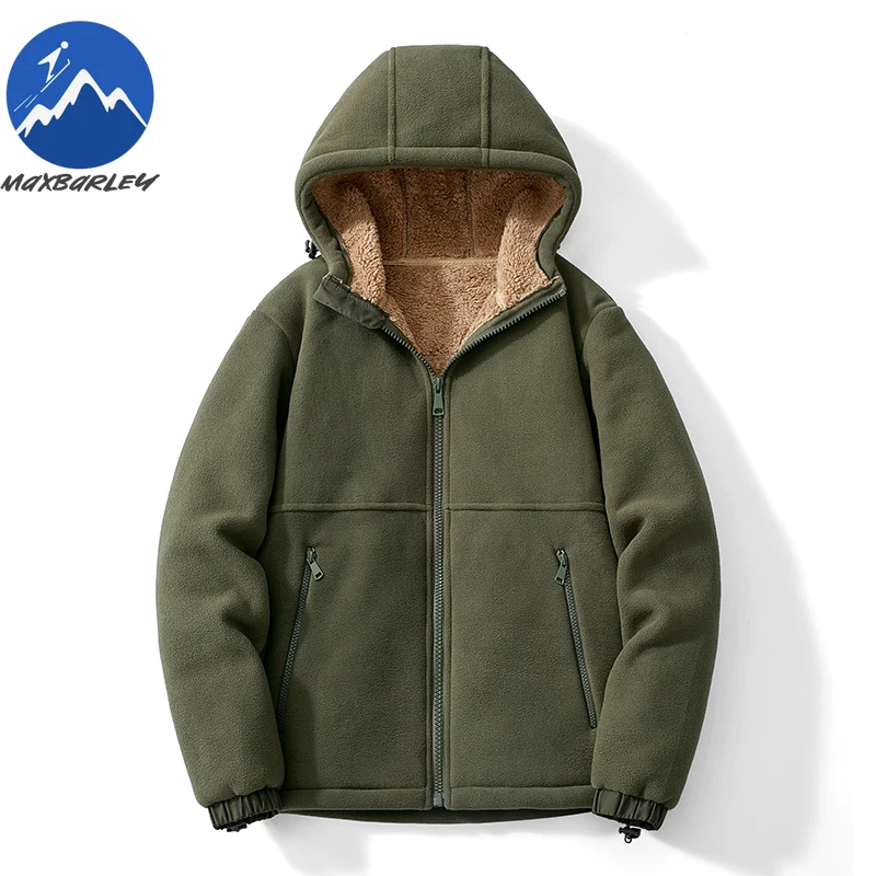 

Fashion Fleece Jacket Lightweight Outdoor Camping Windproof Durable Parka Mens Classic Hooded Comfort Winter Skiing Jackets