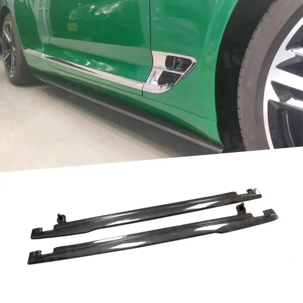 Carbon Fiber Side Skirts for Bentley Continental GT W12 2018-2021 Extension Splitters Apron Lip Splitter Winglet