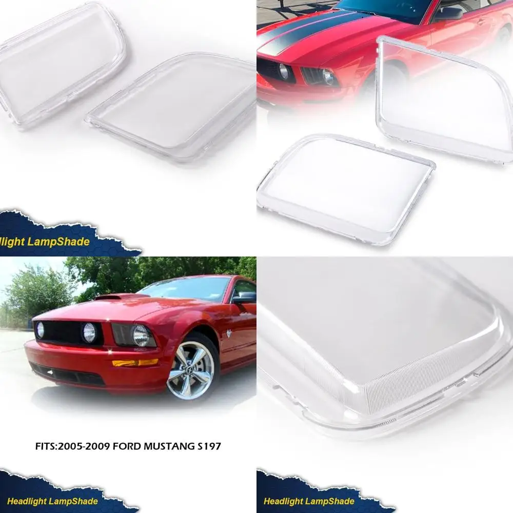

PIT66 Headlight Lens Cover, Compatible with 2005-2009 Ford Mustang (Does Not Fit Shelby GT500 Models) Clear