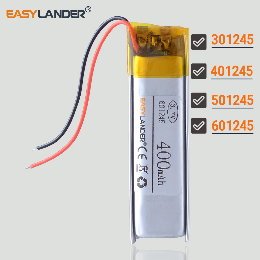 601245 400 мАч литий-ионный литий-полимерный аккумулятор Lipo батареи 401245 501245 551245