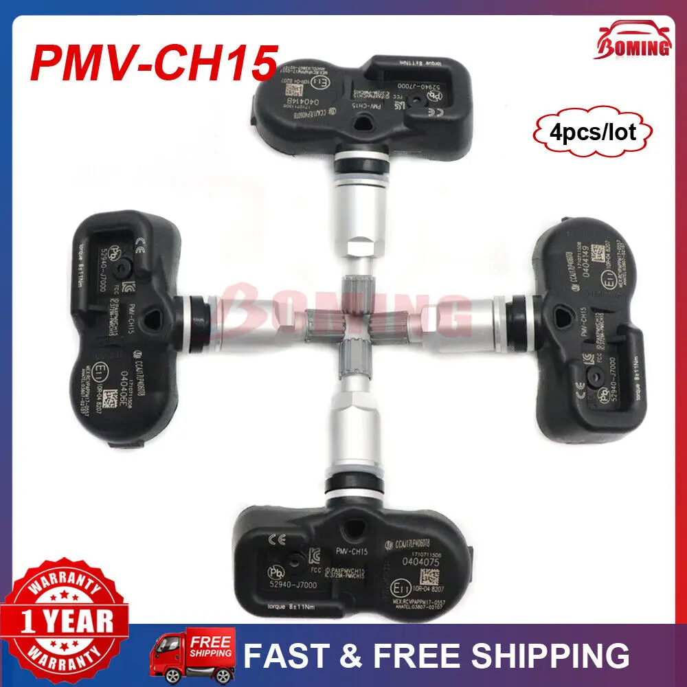 4Pcs/lot PMV-CH15 52940-J7000 Car TPMS Tire Pressure Monitor Sensor For Kia Cerato Koup K3 Ceed Forte 2019 433MHz PMVCH15