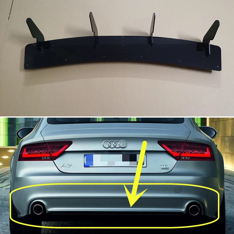 

For Audi A7 Sportback 2011-2017 Year Rear Diffuser Bumper Lips Spoiler Splitter Body Kit Accessories