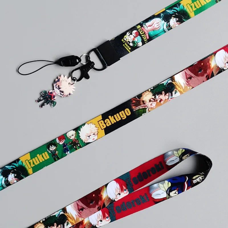 Cute My Hero Academia Cartoon Phone Strap with Neck Lanyard Neck Strap for Anime Fans and Cosplayers Mobile Neck Hanging