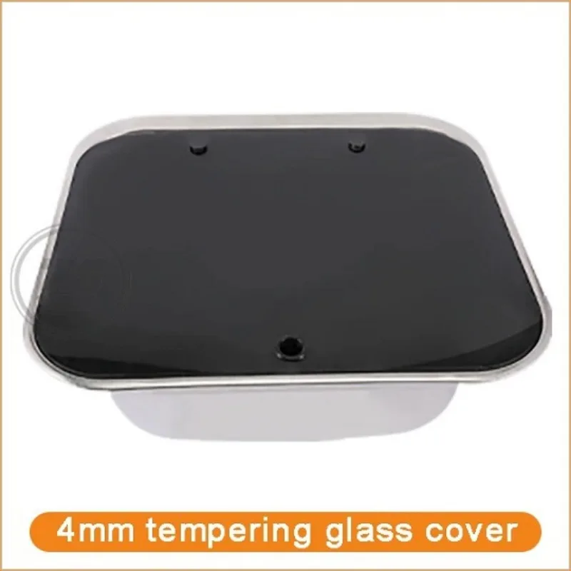 caravan camping Stainless Steel Hand Wash Basin Sink Tempered Glass Lid with Folded Faucet Boat camper Accessories